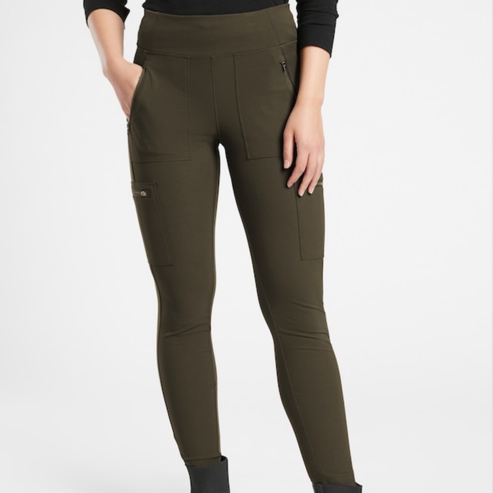 Athleta Olive Green Skinny Cargo Leggings